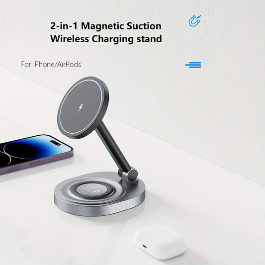 2/3-in-1 Magnetic Wireless Charging Station for Apple Devices (iPhone 17-11 series, watches AND airpods)