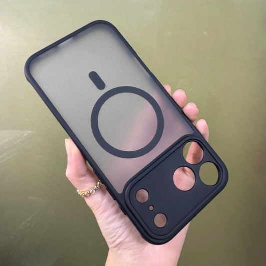 iPhone 17 Series Luxury Matte Clear Case with Strap, Camera Protection, and MagSafe Wireless Charging.