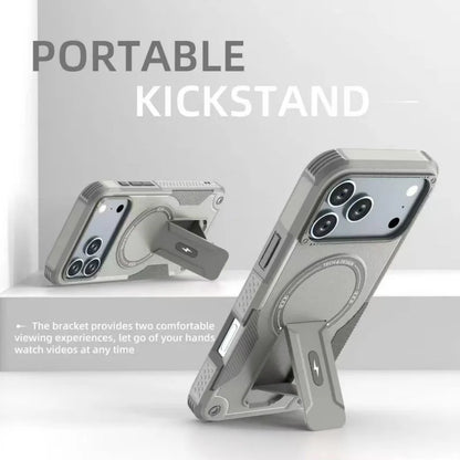 iPhone 17/Air 16/15/14 Pro Max Magnetic Case with Stand & Wireless Charging