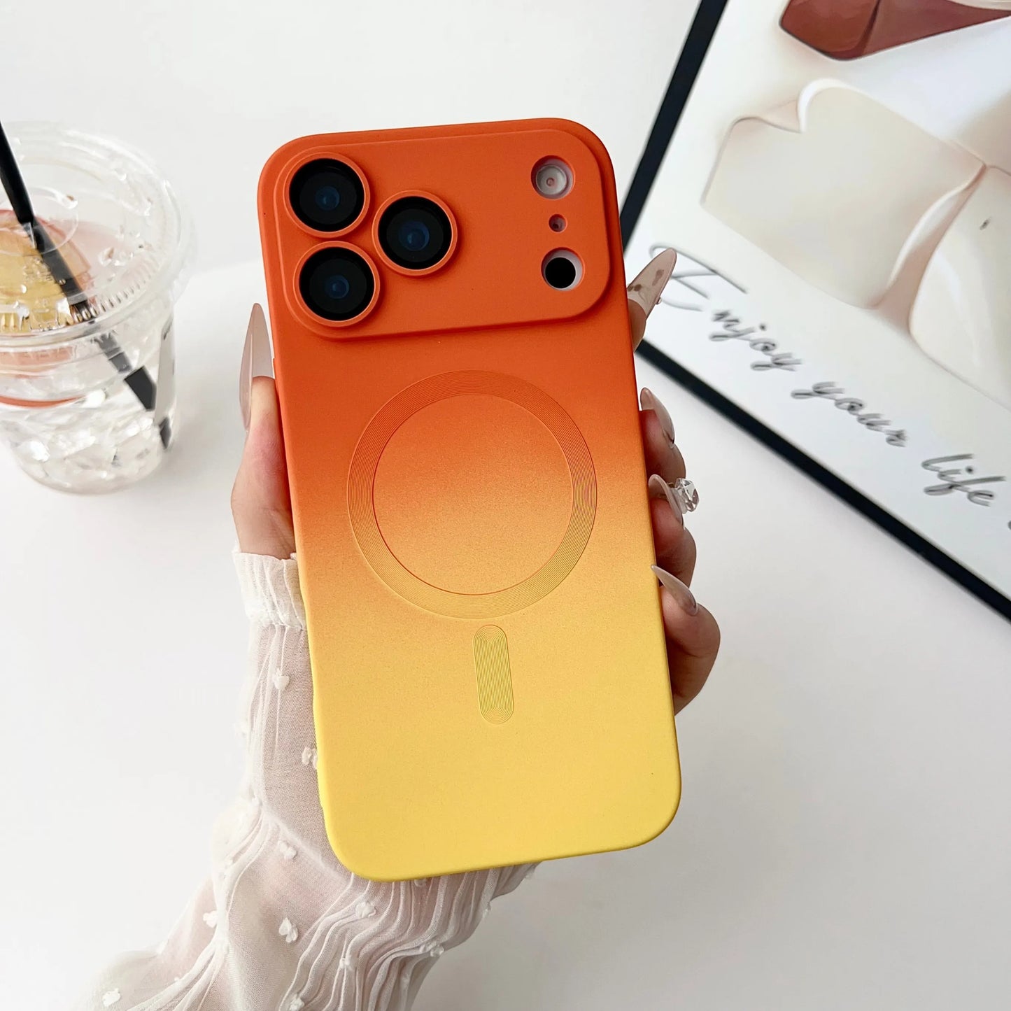 Luxury Gradient Magnetic Case for iPhone 11-17 Pro Max & Plus - Precision Lens Cover