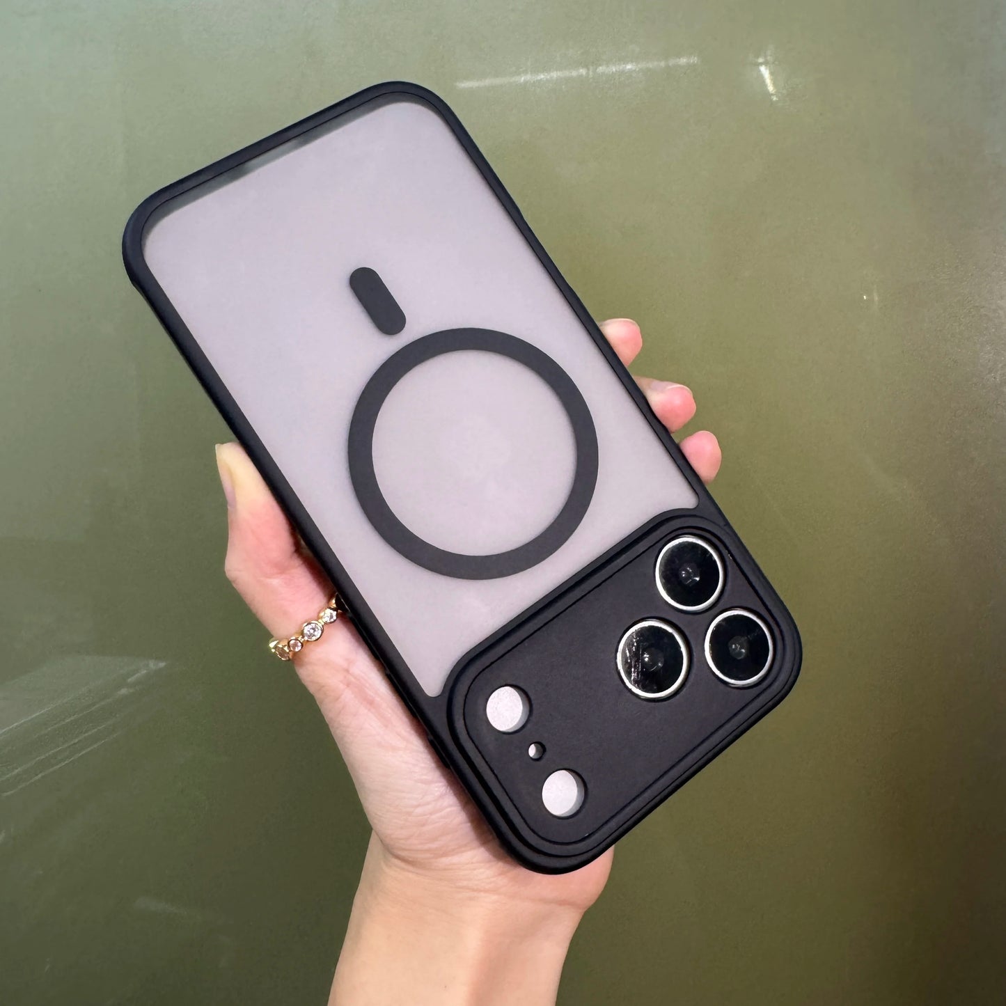iPhone 17 Series Luxury Matte Clear Case with Strap, Camera Protection, and MagSafe Wireless Charging.