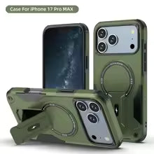 iPhone 17/Air 16/15/14 Pro Max Magnetic Case with Stand & Wireless Charging