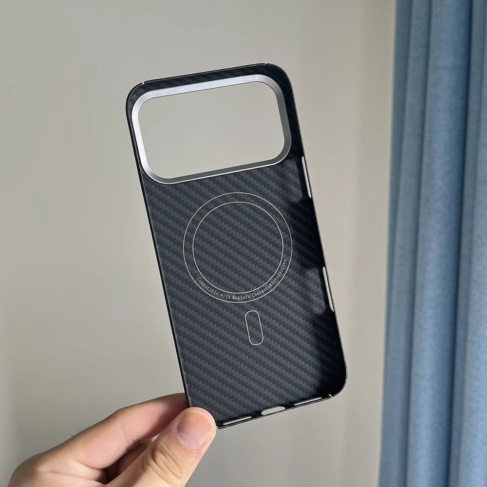 Real Aramid Carbon Fiber MagSafe Case with Lens Protection for iPhone 17 Pro AND 17 Pro Max