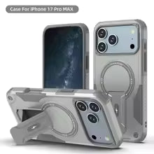 iPhone 17/Air 16/15/14 Pro Max Magnetic Case with Stand & Wireless Charging