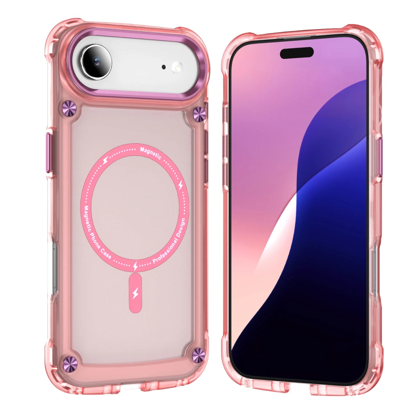 Luxury Metal Lens Frame Magsafe Shockproof Hard Case for iPhone 11-17 Pro Max/Air/Plus