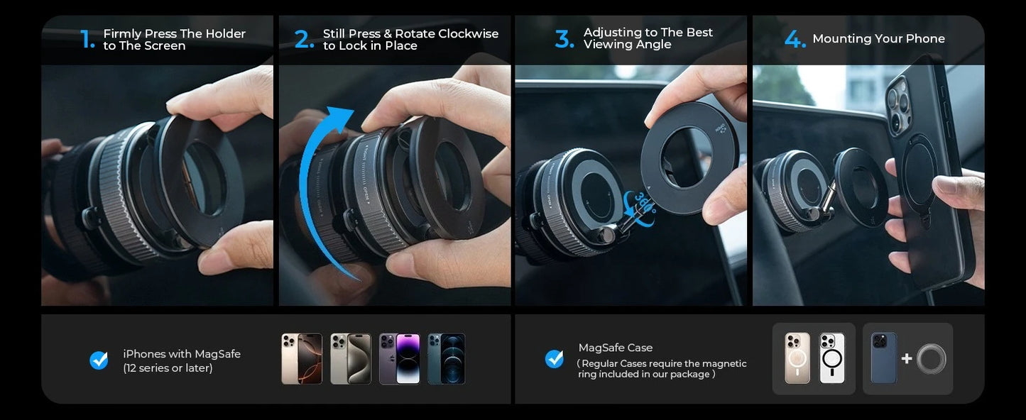 MagSafe Car Mount – Magnetic Suction Phone Holder