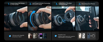 MagSafe Car Mount – Magnetic Suction Phone Holder