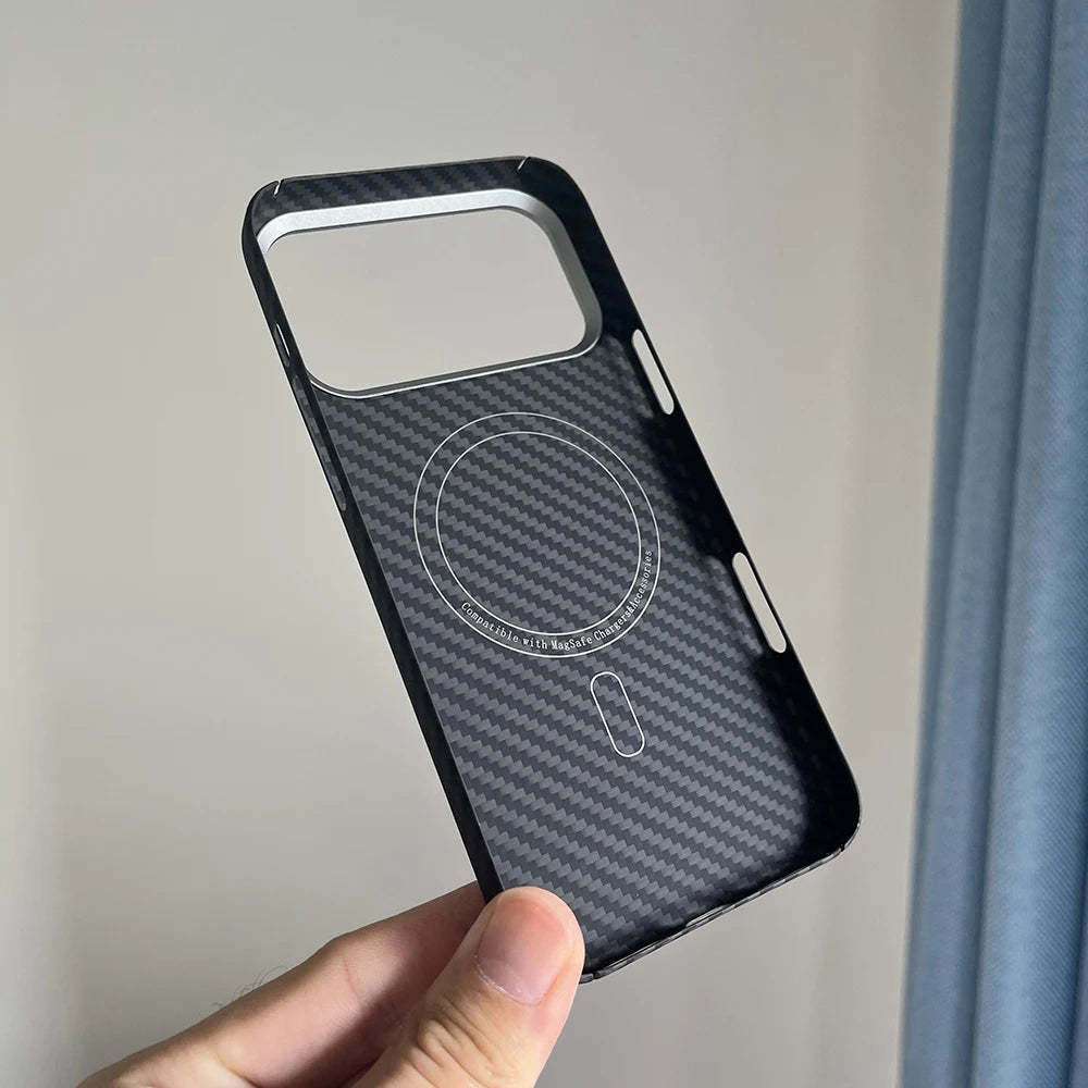 Real Aramid Carbon Fiber MagSafe Case with Lens Protection for iPhone 17 Pro AND 17 Pro Max