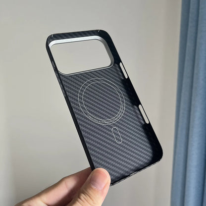 Real Aramid Carbon Fiber MagSafe Case with Lens Protection for iPhone 17 Pro AND 17 Pro Max