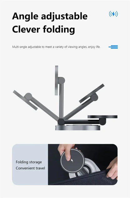 2/3-in-1 Magnetic Wireless Charging Station for Apple Devices (iPhone 17-11 series, watches AND airpods)