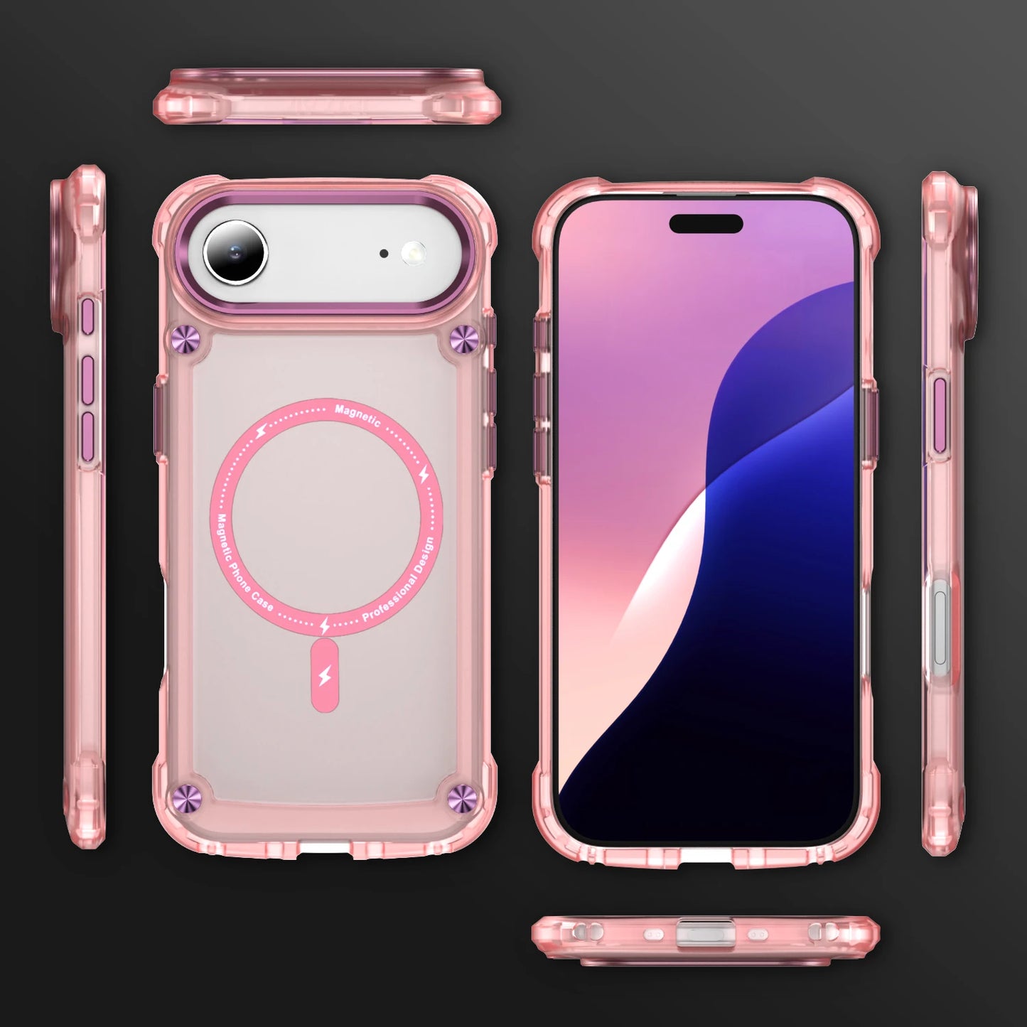Luxury Metal Lens Frame Magsafe Shockproof Hard Case for iPhone 11-17 Pro Max/Air/Plus