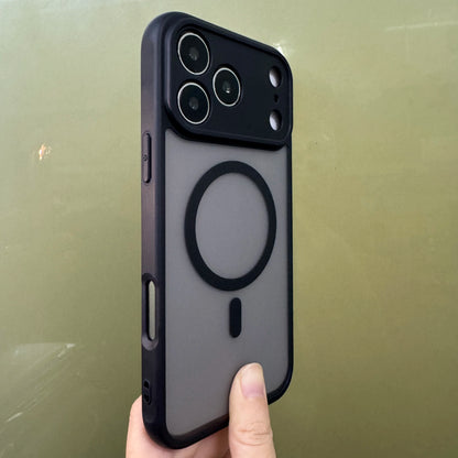 iPhone 17 Series Luxury Matte Clear Case with Strap, Camera Protection, and MagSafe Wireless Charging.