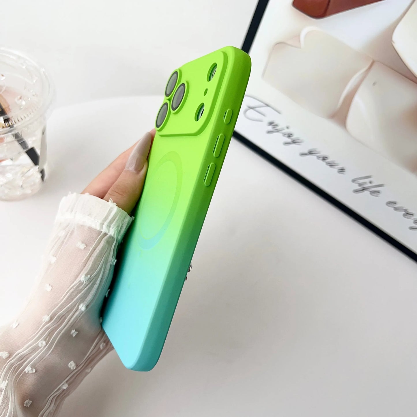 Luxury Gradient Magnetic Case for iPhone 11-17 Pro Max & Plus - Precision Lens Cover