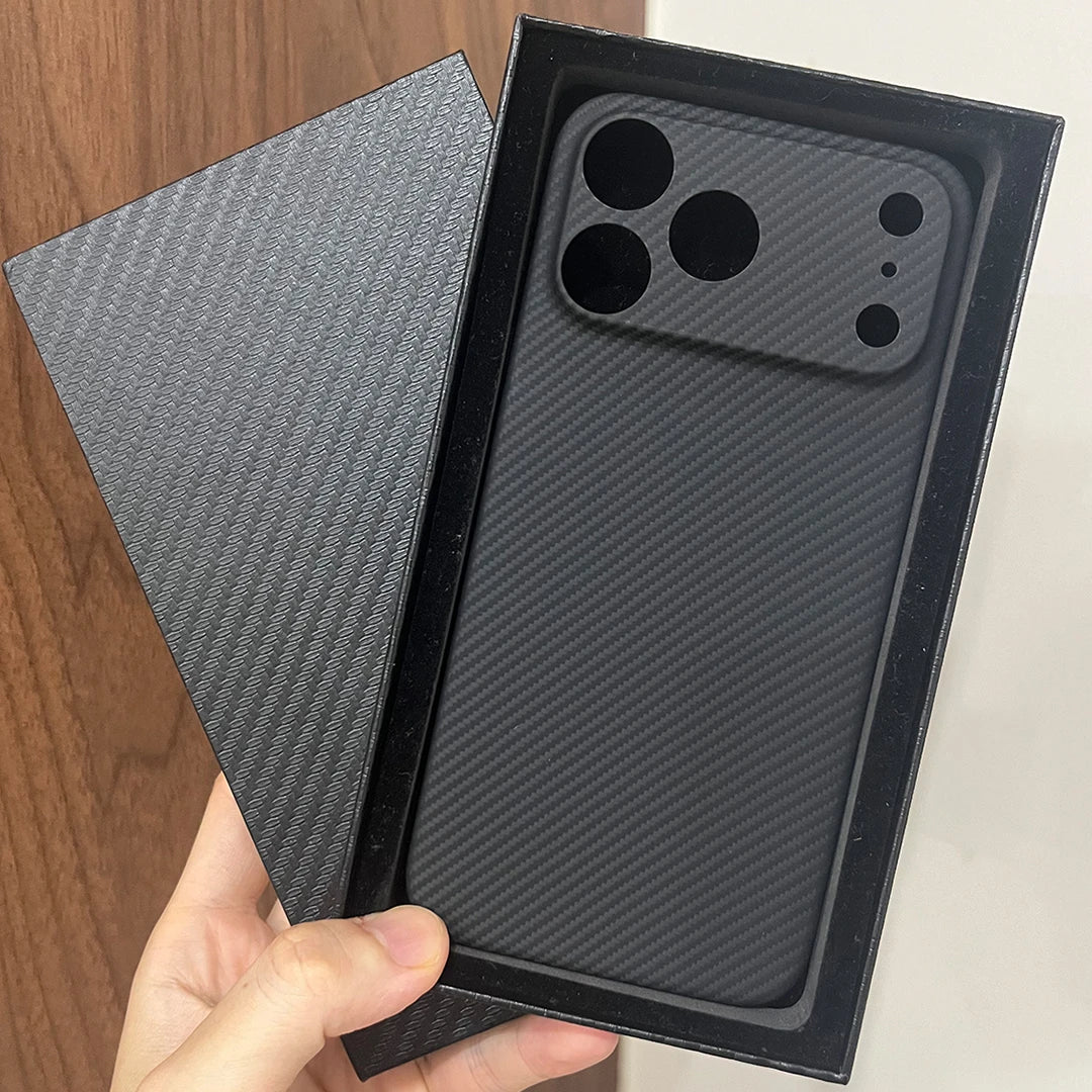 Real 600D Aramid Carbon Fiber Case for iPhone 17 Models