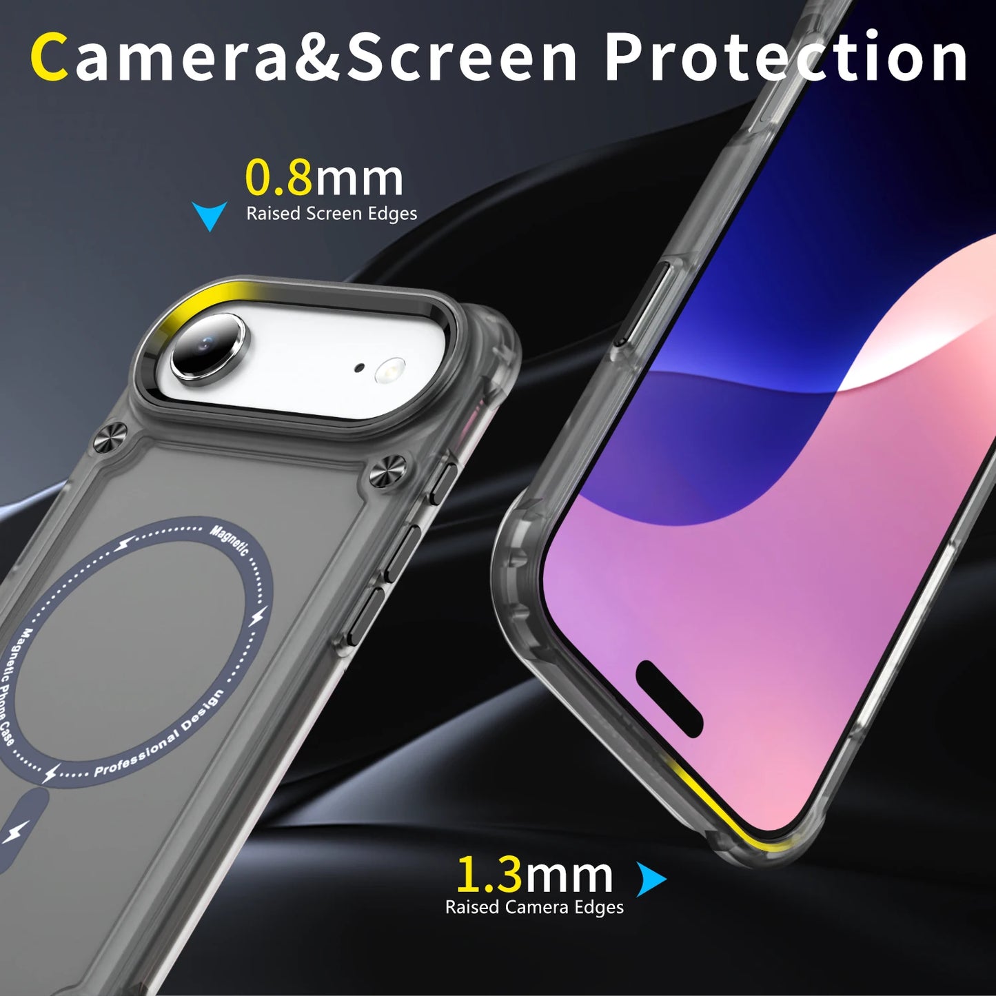Luxury Metal Lens Frame Magsafe Shockproof Hard Case for iPhone 11-17 Pro Max/Air/Plus