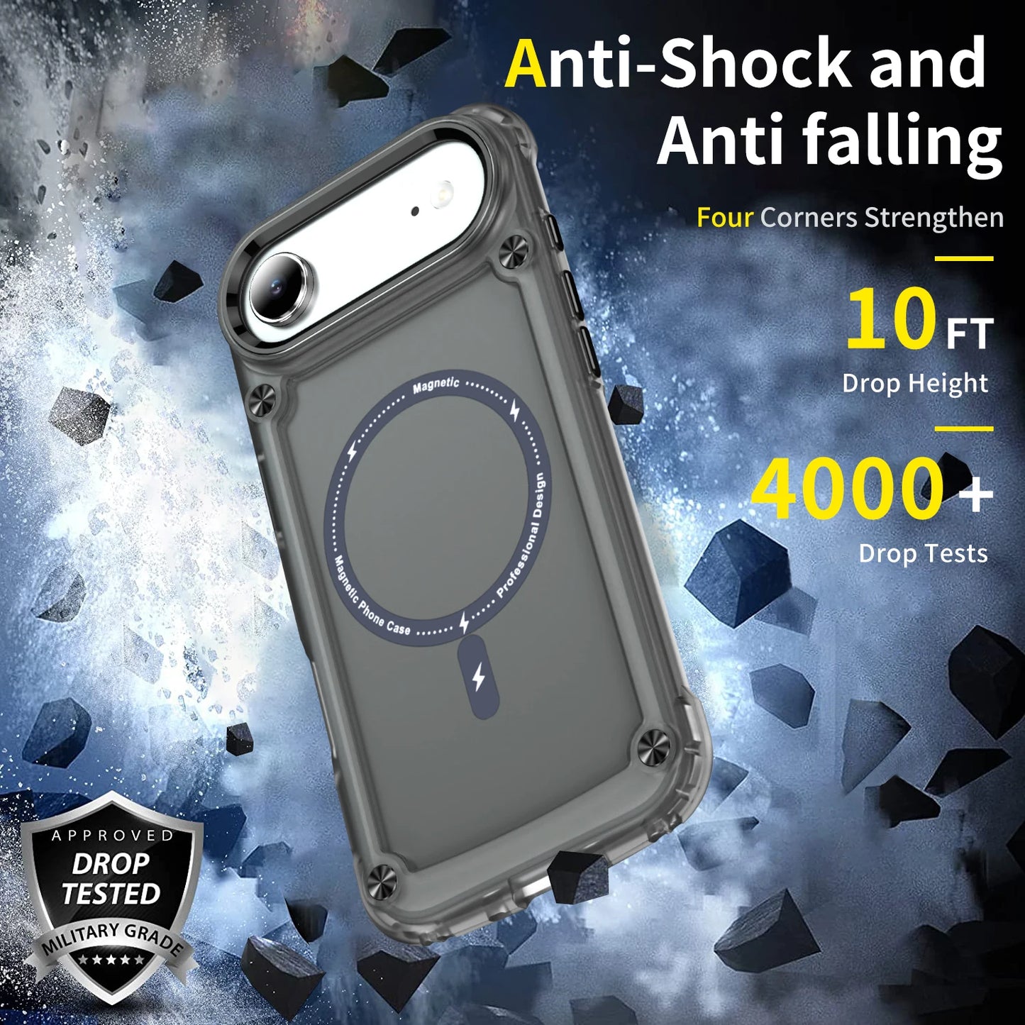 Luxury Metal Lens Frame Magsafe Shockproof Hard Case for iPhone 11-17 Pro Max/Air/Plus
